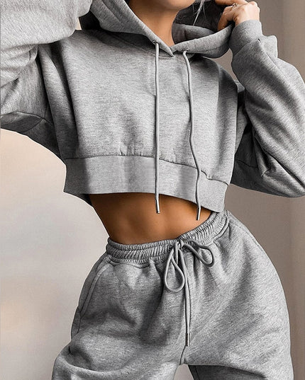 Fashion Winter Tracksuit Hoodie and Sweatpants Sports Set