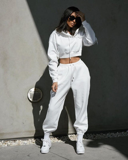 Fashion Winter Tracksuit Hoodie and Sweatpants Sports Set