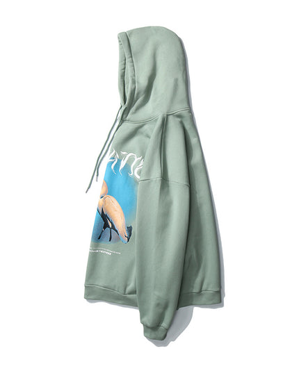 Thick hooded sweatshirt hip-hop rap sweatshirt