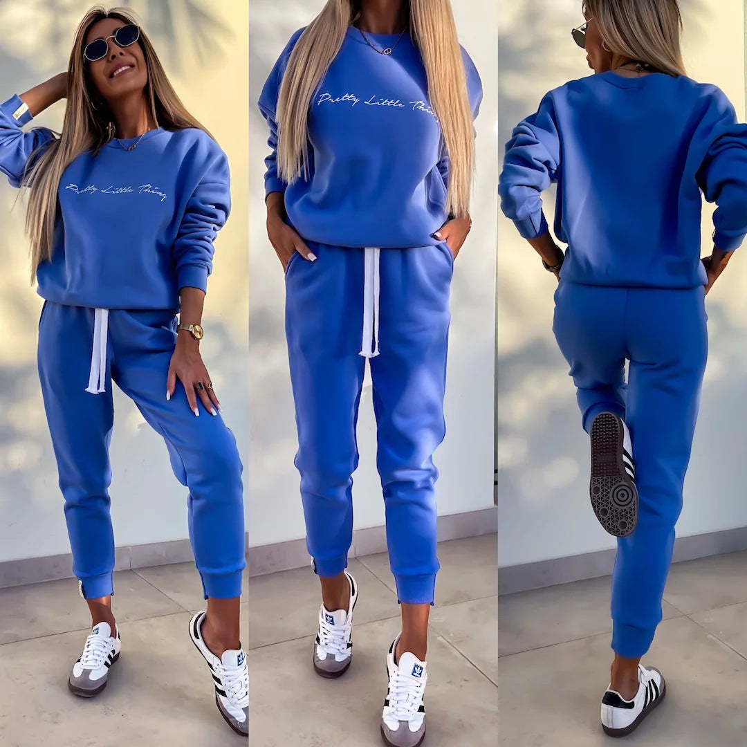 Ladies' Comfortable Hoodie And Jogger Pants Set