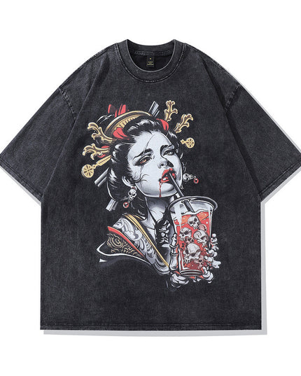 High Street Vintage Retro Loose Short Sleeve Tee